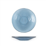 Glass Dinnerware dia.11.75" h:1.5" 32 oz. Round Transparent Blue Glass Bowl